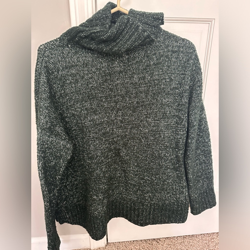 Banana Republic Dark Green Knit Turtleneck Sweater - Petite Medium